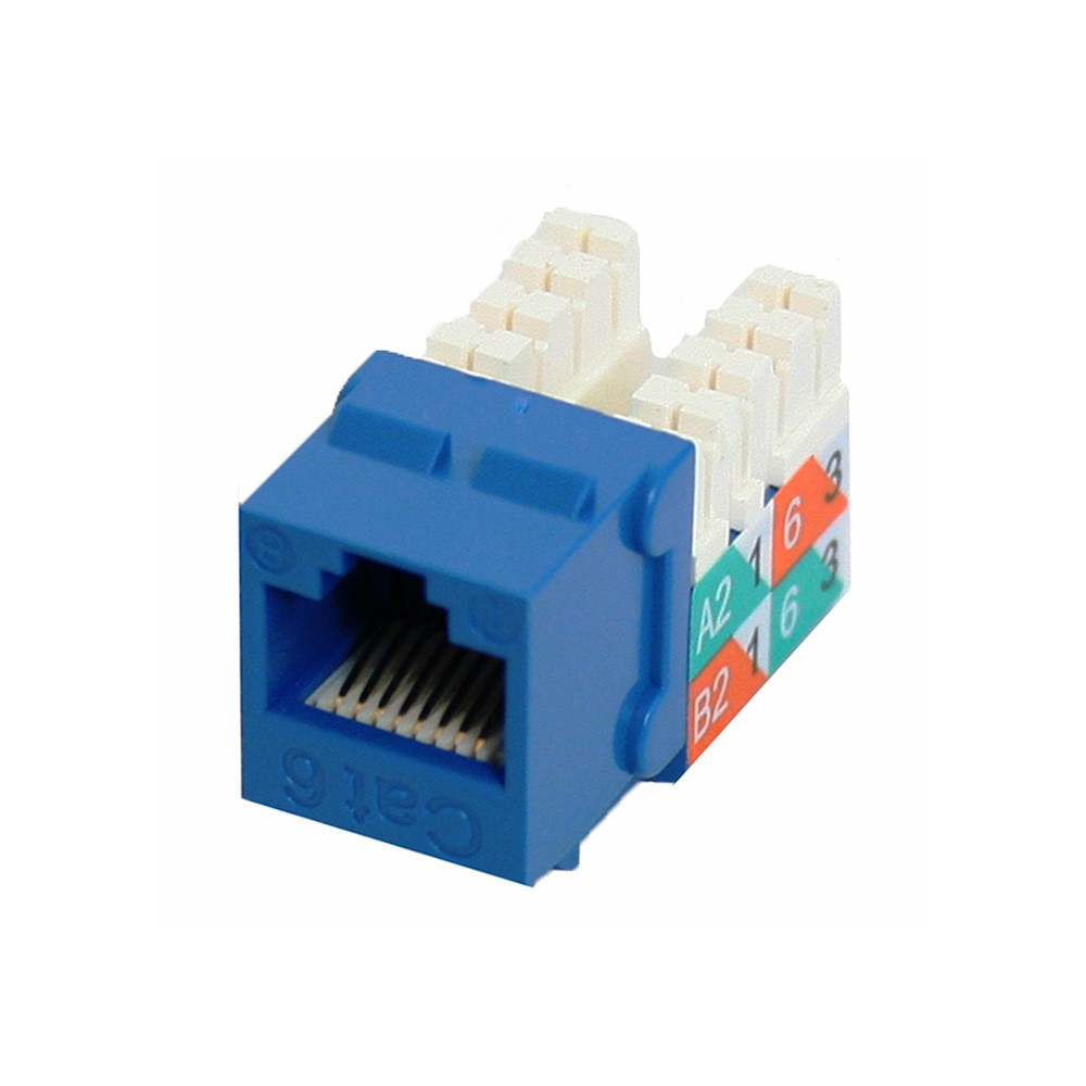 Cat 6 Slim-Style Keystone Jacks, 8P8C, Blue, Ul – American Teledata Store