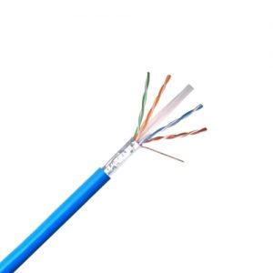 CAT 6 Shielded Riser, Blue Sheath - Exposed Wires, Foil and Spline