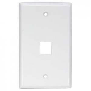 White - 1 Port Wall Plate Smooth Face