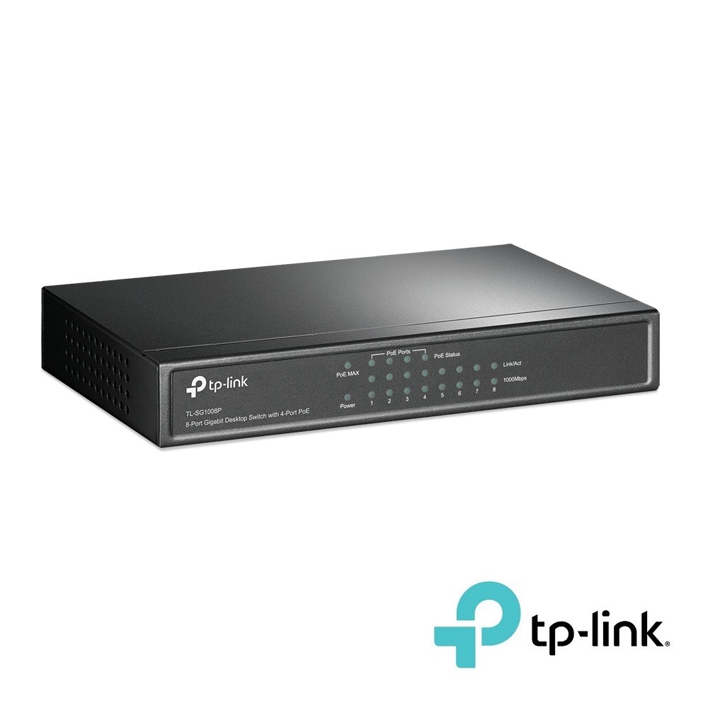 8port 10 100 1000mbps Desktop Gigabit Switch With 4port Poe Tp Link Sg1008p American Teledata Store