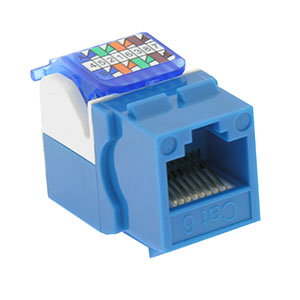 Cat 6 Tool Less Keystone Jack Blue SKU: ATDS101707BL - American ...