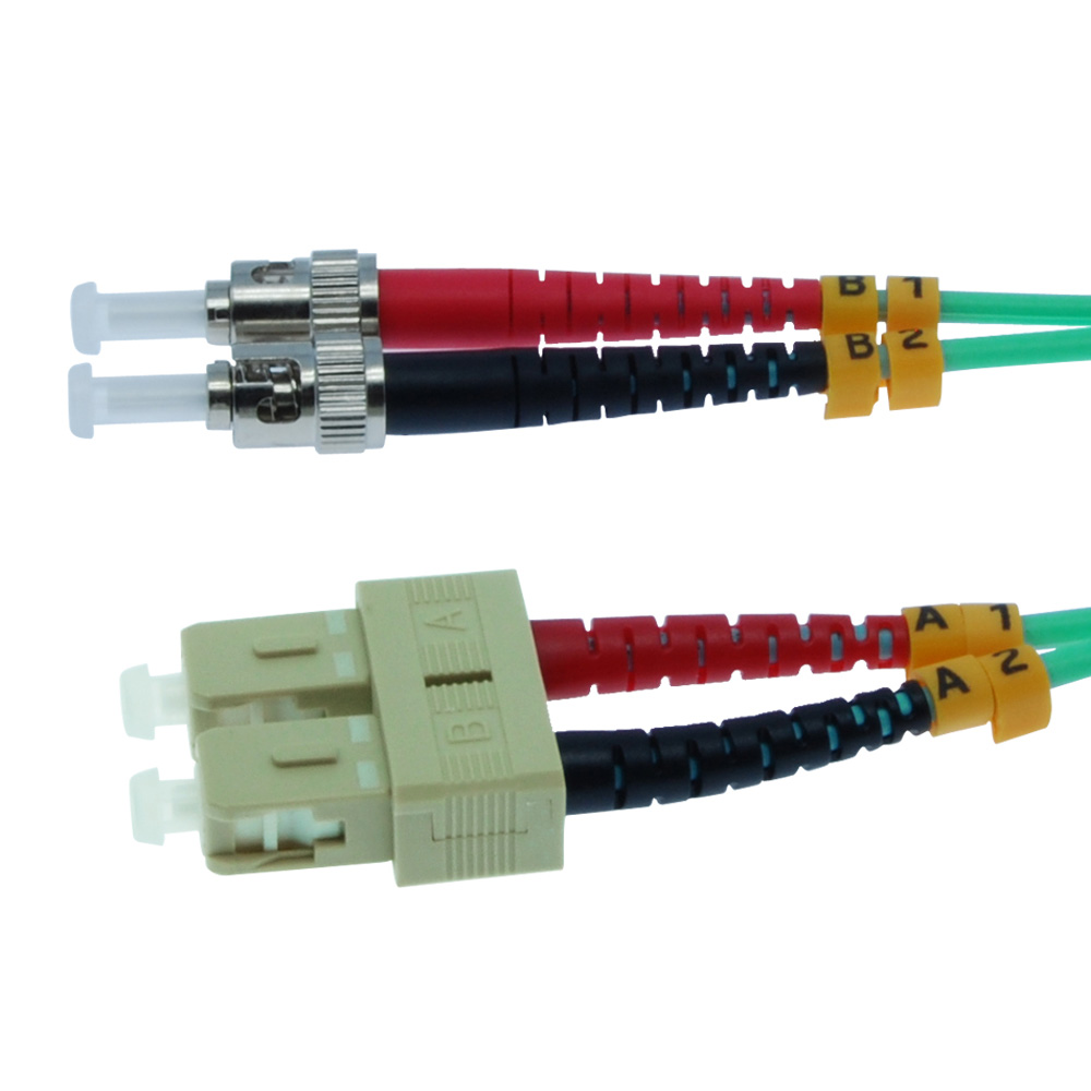 3m Scupc Stupc Om3 Multimode Duplex Aqua Fiber Optic Patch Cable Sku 