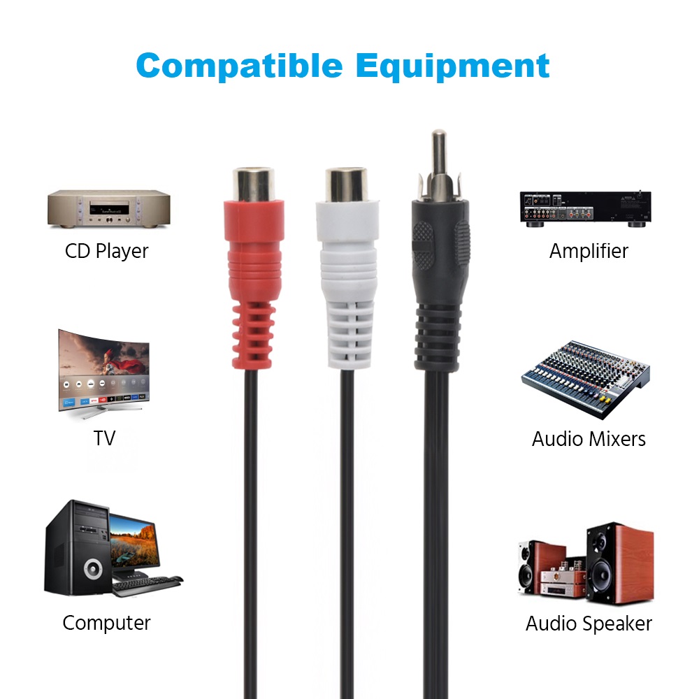 6inch RCA-Male to RCA-Female x2 SKU: ATDS202106 - American 6inch RCA-Male to RCA-Female x2 SKU: ATDS202106 - American
