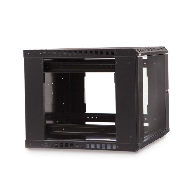 9U LINIER® Fixed Wall Mount Cabinet - Glass Door dimetric