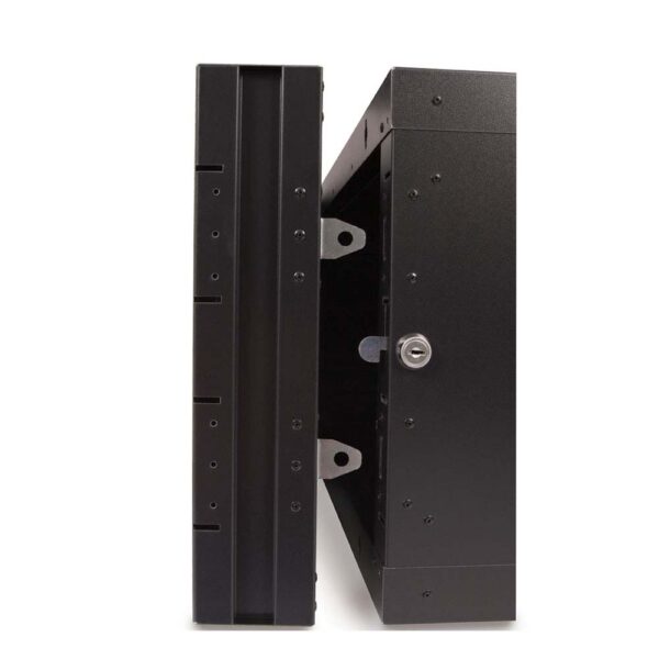 9U LINIER® Swing-Out Wall Mount Cabinet - Glass Door lock side