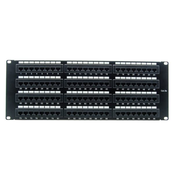 CAT 5E 96-Port Patch Panel Rackmount - Front View