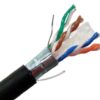 CAT 6 Shielded Burial with Gel, Black Sheath - Exposed Wires, Spline, Gel & Shield