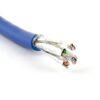 CAT 6A Shielded Plenum, Blue Sheath- Exposed Wires and Individual Foil Shields