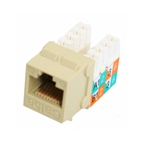 Cat 5E Slim-Style Keystone Jacks, 8P8C, Ivory, Ul - American Teledata Store