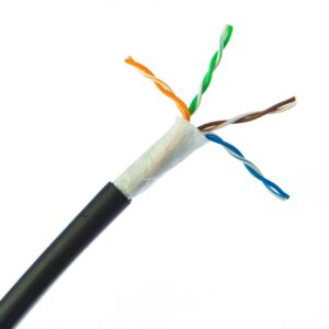 Outdoor CAT 5E Direct Burial with Waterblock Tape - Exposed Wires and Tape