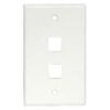 White - 2 Port Wall Plate Smooth Face