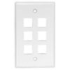 White - 6 Port Wall Plate Smooth Face