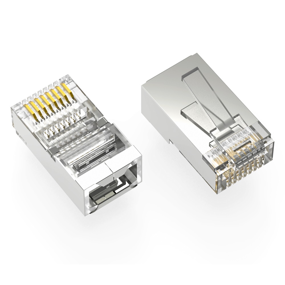 RJ45 Cat 5E Shielded Plug Solid 50 Micron 100pk SKU: ATDS101210 ...