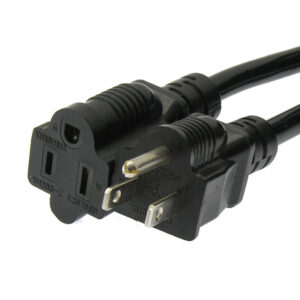 6Ft Power Cord 5-15P to 5-15R Black / SJT 16/3